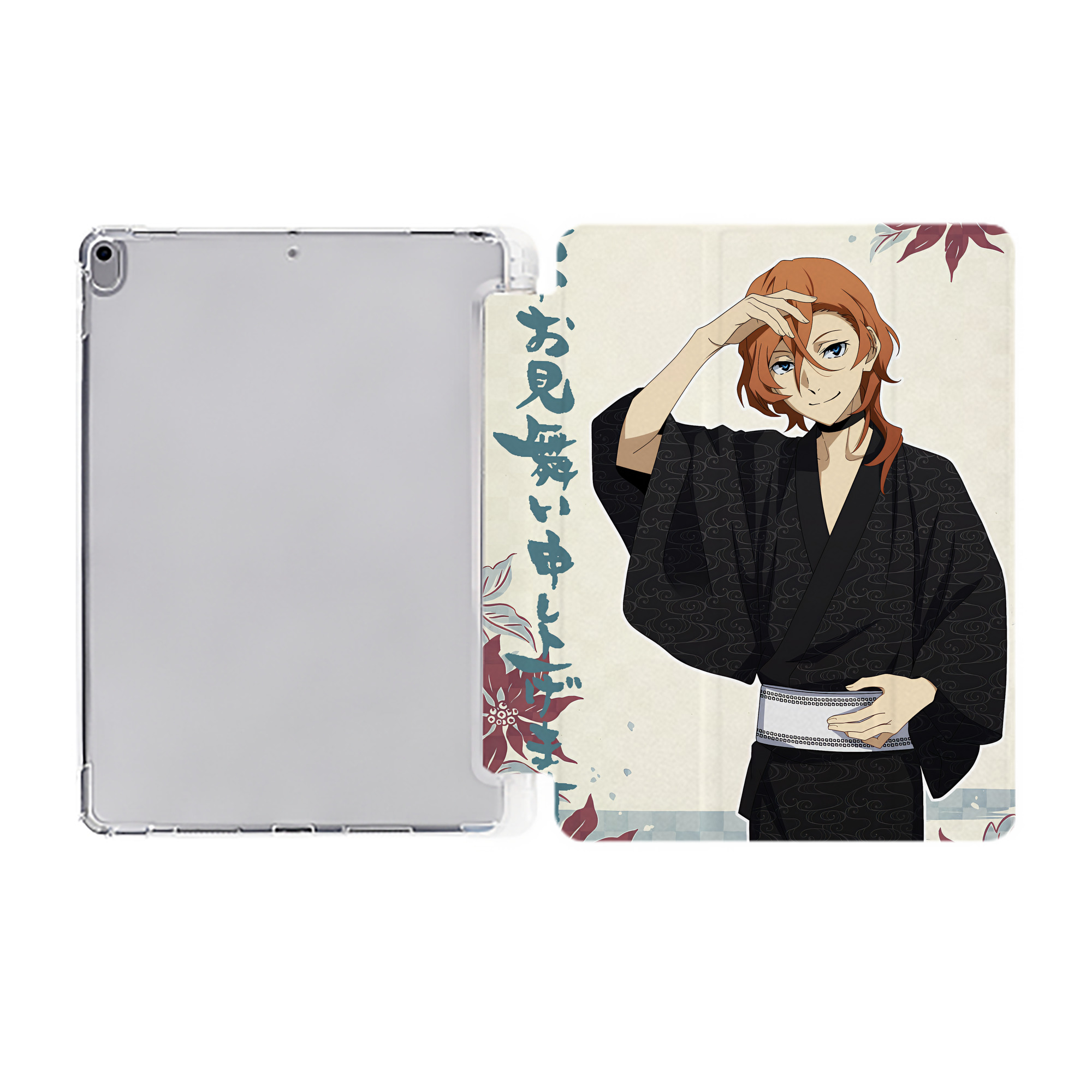 （画像用） 文豪ストレイドッグス Bungo Stray Dogs IPad ケース ペン収納付き 三つ折りスタンド PUレザー×シリコン 対応機種9.5/10.5/10.9インチ